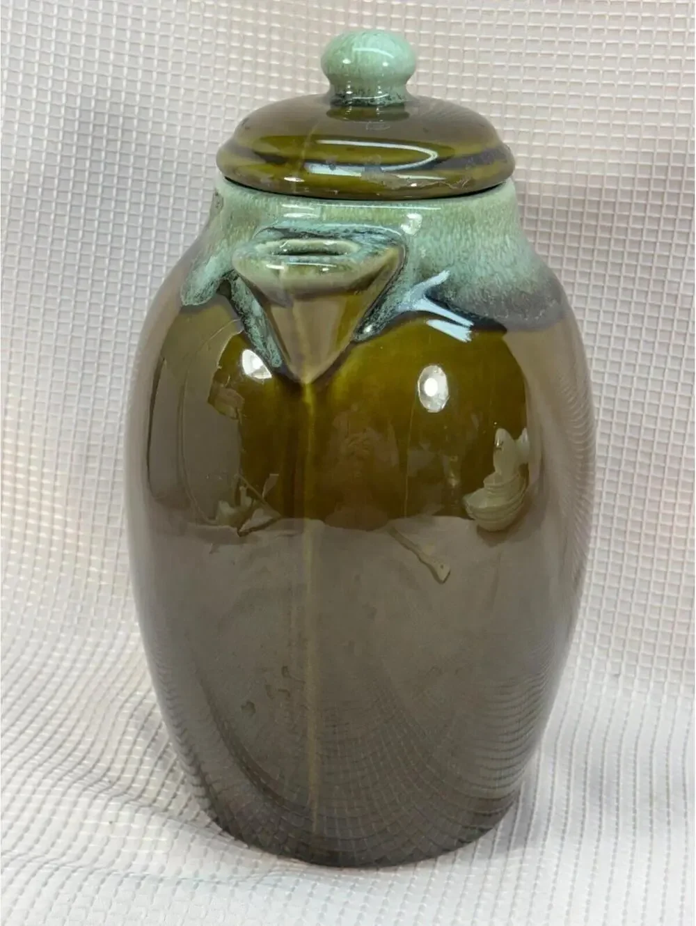 170 - Pfaltzgraff Pitcher - Celadon Green Drip Glaze ~ #495 ~ ceramic ~ pottery